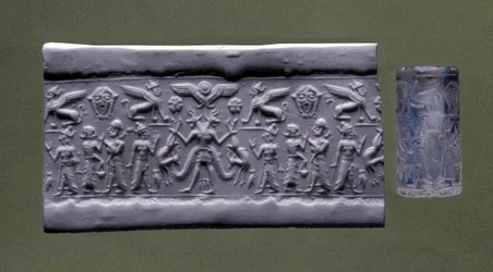 Cilinderzegel, Noord-Syrië (kwarts)
