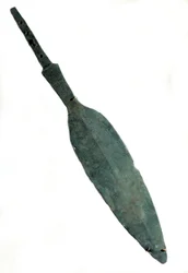 Mesopotamië: kolossale speer met inscriptie in de naam van «Lugal, koning van Kish». Archaïsche dynastie. 2600 v.Chr. Van de Tello-website. Sun 0,13 x 0,85 m, Parijs, Musée du Louvre