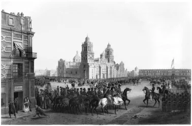 Generaal-majoor Winfield Scott (1786-1866) betreedt Mexico in 1847, 1847