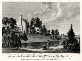 Colonel Onslows Lodge bij Try-Hill, nabij Chertsey, Surry, 1777