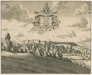 Tutbury Kasteel - Verre Uitzicht: kopergravure, nd [ca. 1686]