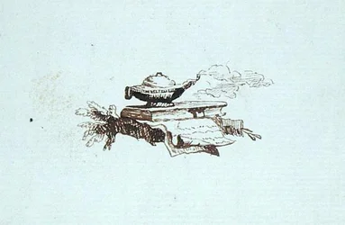 Tekening uit het plakboek van Michael Faraday