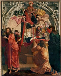 Dood van de heilige Maria, de apostelen rondom