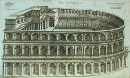 Plattegrond van het Theater van Marcellus, Rome, 1558
