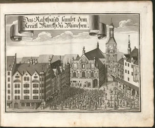 Duits: Das Rahthauß sambt dem Kreütl. Marckh zu München