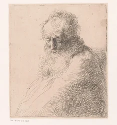 Buste van een oude man met baard