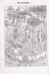 Adam en Eva in de Hof van Eden, 1491