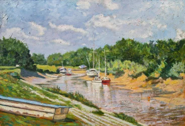 Le Port de Saint Christoly Medoc, 2003 (olieverf op board)