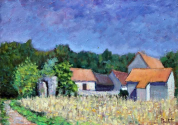 Village sous le Soleil, 2003 (olieverf op board)