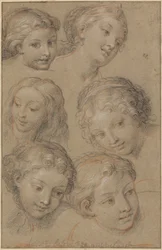 Studies van vrouwenhoofden