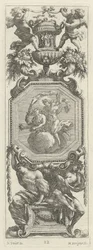Ornamentaal Paneel Bekroond door Twee Putti en een Vaas