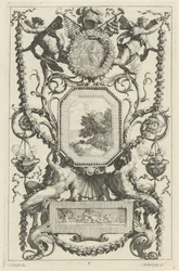 Ornamentpaneel Bekroond door een Medaillon met een Offer
