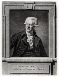 Portret van Pascal Paoli, gegraveerd door Benoit Louis Henriquez, 1793