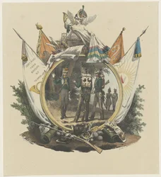 Medaillon met Vrijwillige Jagers der Utrechtse Hogeschool, 1830