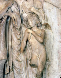 Engel, Venetiaans marmer, begin 16e eeuw. Begrafenisplechtigheid, detail, Louvre Museum.
