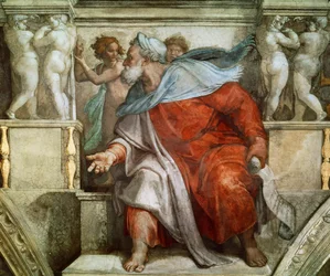 Profeten en Sibyllen: Ezechiël Sixtijnse Kapel plafond in het Vaticaan, 1508-1512