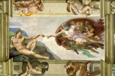 Plafond van de Sixtijnse Kapel (1508-12): Schepping van Adam