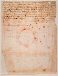 Schetsen voor de trommel van de koepel van Santa Maria del Fiore en brief aan de kardinaal van Bibbiena