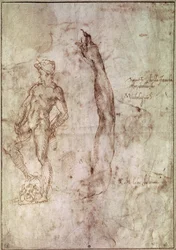 Studie voor David (pen  inkt op papier)