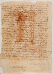Tabernakel met nis, brief van Michelangelo aan Piero Gondi