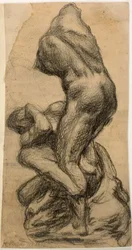 Twee worstelende figuren
