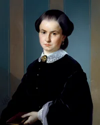Portret van een dame met boek