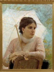 Portret van Gabriella Coujere, vrouw van de kunstenaar