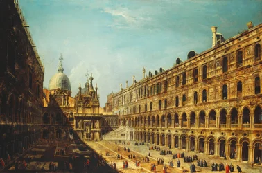 De binnenplaats van het Dogepaleis, Venetië