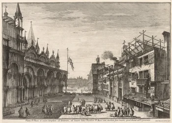 Gezichten van Venetië: Piazzetta S. Basso, 1741