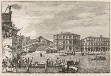 Gezichten van Venetië: De Brug en Markt van Rialto