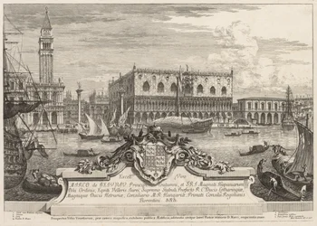 Gezichten van Venetië: De Piazzetta en het Dogepaleis, 1741