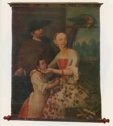 Een van een paar etnografische portretgroepen, ca. 1763