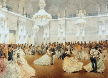 Bal in de Concertzaal van het Winterpaleis tijdens het Officiële Bezoek van Nasir al-Din Shah in Mei