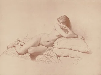 Studie van een liggend vrouwelijk naakt, 1885