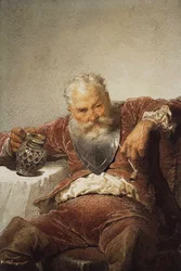 Falstaff met een Kan Wijn en een Pijp