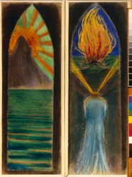 Twee ontwerpen voor glas-in-loodramen