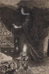 Illustratie bij het gedicht De Demon door Mikhail Lermontov, 1890-1900