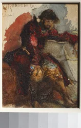 Illustratie bij het gedicht Het Lied van de Koopman Kalashnikov door M. Lermontov