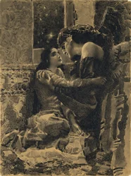 Tamara en de demon. Illustratie bij het gedicht De demon van Michail Lermontov, 1890-1891