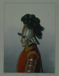 Helm van het Life Guards Cavalerie Regiment in 1764-1796, begin 1840s