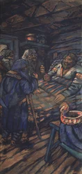 De bruiloft van de grootvorst Vladimir I. Svyatoslavich drieluik, zijpaneel, 1920s