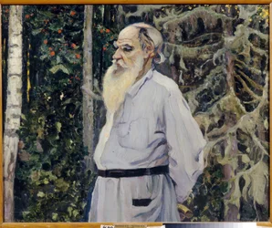 Portret van de schrijver Leo N. Tolstoy (1828-1910)