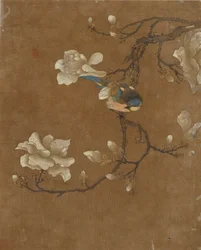 Tien afbeeldingen van vogels en bloemen (kleur op zijde)