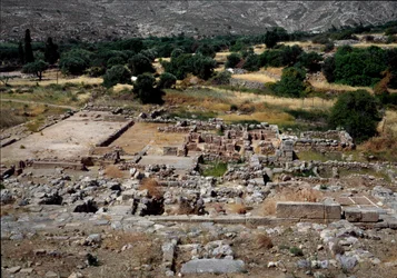 Minoïsche beschaving: uitzicht op de ruïnes van het paleis van Zakros