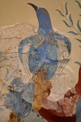 Blauwe vogel Fresco of De blauwe vogel van Kreta. Knossos