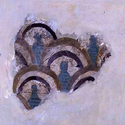 Spiraalband en bloemen uit Knossos, Kreta, c.1500 v.Chr. (fresco)