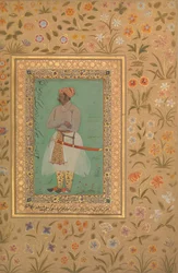Portret van Maharaja Bhim Kanwar, Folio uit het Shah Jahan Album, verso: ca. 1615-29