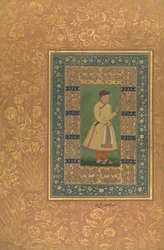 Portret van Zamana Beg, Mahabat Khan, Folio uit het Shah Jahan Album, recto