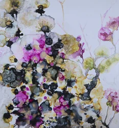 Roze-gouden abstracte bloemen