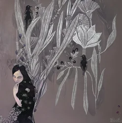 De serene botanische vrouw